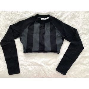 Adidas long-sleeve crop knit top, Size Small